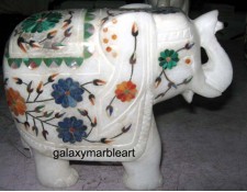 Marble inlay craft	elephant ht 5" e-501